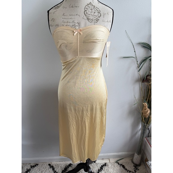 Vintage Kayser Nrlly Nude Strapless Slip Dress Pinup Style - Size 38 - Picture 1 of 10